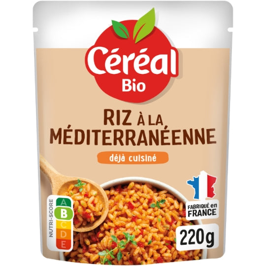 Riz A la Méditérranéenne CEREAL BIO — le sachet de 220g — Lot de 3